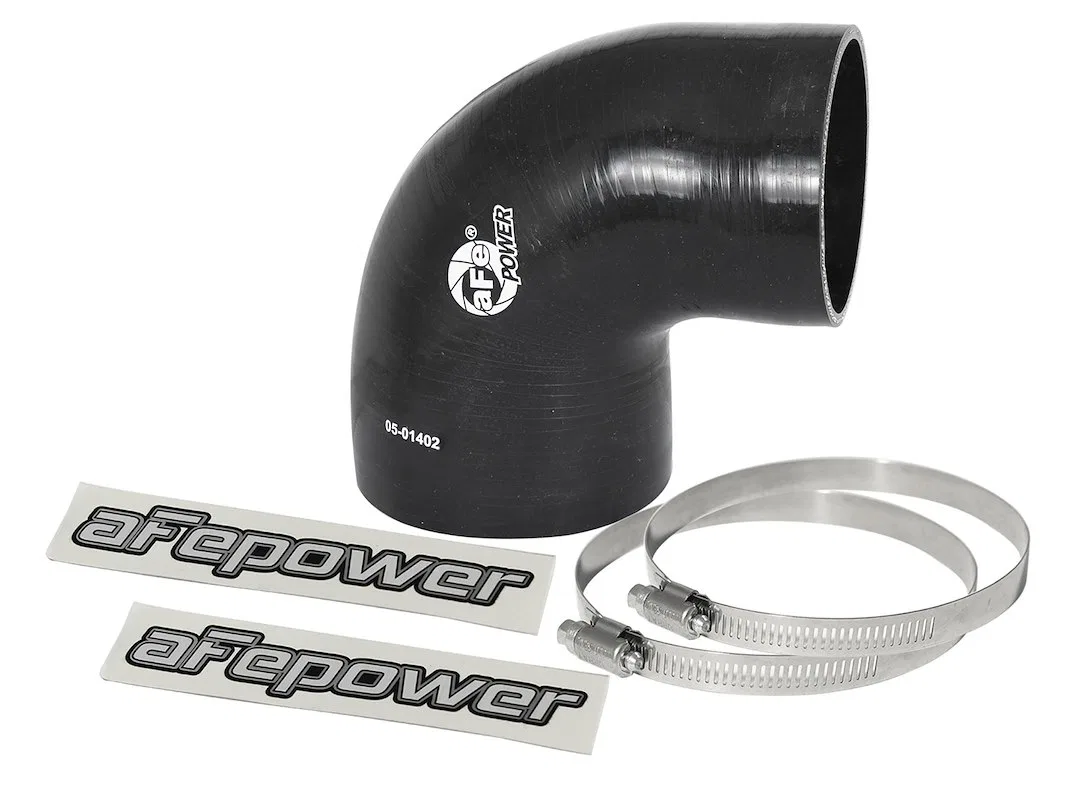 59-00073 – AFE Air Intake Hose Coupler, 3-3/8 to 4 Inch Inside Diameter 90 Degree Bend 3 Inch Length Black Silicone 2...